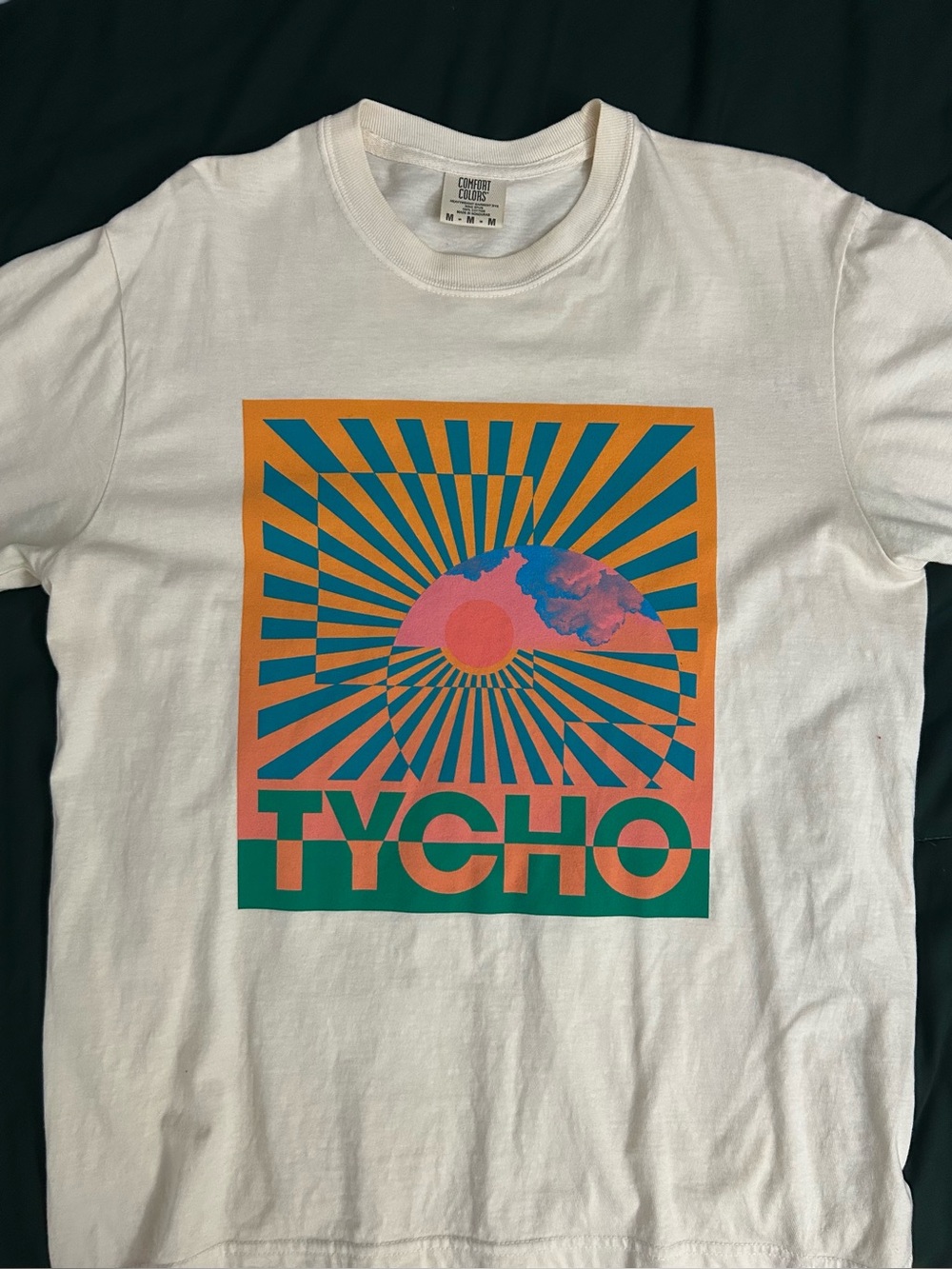 TYCHO Band - Comfort Colors Cream Short Sleeve Tee with Orange and Teal Graphic